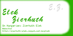 elek zierhuth business card